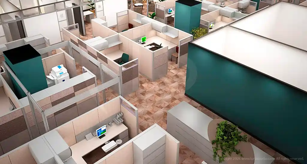 office rendering architectural visualization