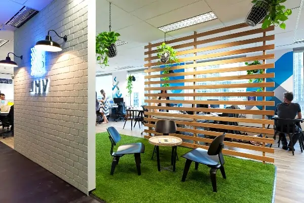 Corporate green office area Designs concepts